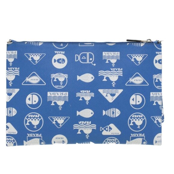 PRADA Shoulder Bag Safiano Leather Light Blue Auth ar8307V - Picture 3 of 15